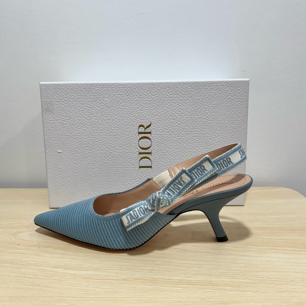 Dior Blue Slingback Pumps